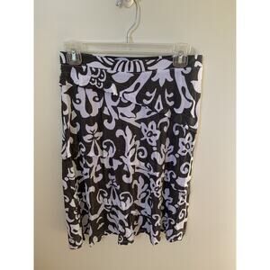 INC International Concepts Skirt Womens Size M Gray White Boho Midi Rayon